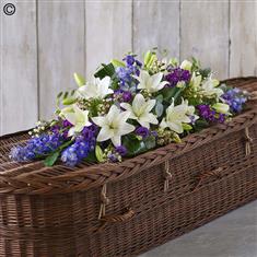 Blue and White Casket Spray